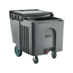 VEVOR Commercial Ice Bin, 125 lbs Portable Ice Caddy, 31.5 x 22.8 x 29 inch Insulated Ice Carrier with 4 Wheels and Flip Lid, Large Ice Bin for Catering, Kitchens, Bistros, Restaurants, and Bars