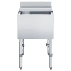 VEVOR Commercial Ice Bin, 49.4 Qt Max Capacity, 18 x 18 x 33 Inch Stainless Steel Ice Chest with Sliding Lid and Bottle Holders, Cooler Cart Cocktail Unit for Bar Restaurant Pub, NSF Certified