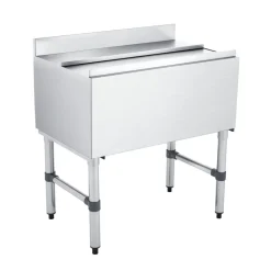 VEVOR Commercial Ice Bin, 82.9 Qt Max Capacity, 30 x 19 x 33 Inch Stainless Steel Ice Chest with Sliding Lid and Bottle Holders, Cooler Cart Cocktail Unit for Bar Restaurant Pub, NSF Certified