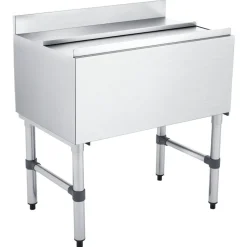 VEVOR Commercial Ice Bin, 82.9 Qt Max Capacity, 30 x 19 x 33 Inch Stainless Steel Ice Chest with Sliding Lid and Bottle Holders, Cooler Cart Cocktail Unit for Bar Restaurant Pub, NSF Certified