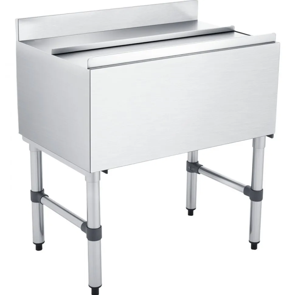 VEVOR Commercial Ice Bin, 82.9 Qt Max Capacity, 30 x 19 x 33 Inch Stainless Steel Ice Chest with Sliding Lid and Bottle Holders, Cooler Cart Cocktail Unit for Bar Restaurant Pub, NSF Certified