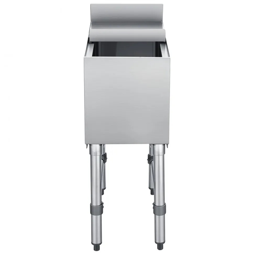 VEVOR Commercial Ice Bin, 39.6 Qt Max Capacity, 12 x 24 x 33 Inch Stainless Steel Ice Chest with Sliding Lid, 24H Long-Lasting Insulation, Cooler Cart Cocktail Unit for Bar Restaurant Pub, NSF