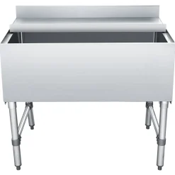 VEVOR Commercial Ice Bin, 134.7 Qt Max Capacity, 36 x 24 x 33 Inch Stainless Steel Ice Chest with Sliding Lid, 24H Long-Lasting Insulation, Cooler Cart Cocktail Unit for Bar Restaurant Pub, NSF