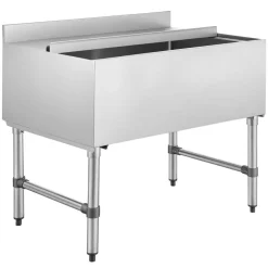 VEVOR Commercial Ice Bin, 134.7 Qt Max Capacity, 36 x 24 x 33 Inch Stainless Steel Ice Chest with Sliding Lid, 24H Long-Lasting Insulation, Cooler Cart Cocktail Unit for Bar Restaurant Pub, NSF