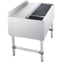 VEVOR Commercial Ice Bin, 134.7 Qt Max Capacity, 36 x 24 x 33 Inch Stainless Steel Ice Chest with Sliding Lid, 24H Long-Lasting Insulation, Cooler Cart Cocktail Unit for Bar Restaurant Pub, NSF