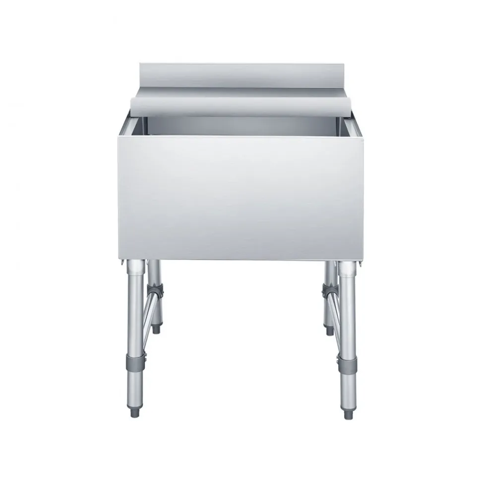 VEVOR Commercial Ice Bin, 79.9 Qt Max Capacity, 24 x 24 x 33 Inch Stainless Steel Ice Chest with Sliding Lid, 24H Long-Lasting Insulation, Cooler Cart Cocktail Unit for Bar Restaurant Pub, NSF