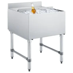 VEVOR Commercial Ice Bin, 79.9 Qt Max Capacity, 24 x 24 x 33 Inch Stainless Steel Ice Chest with Sliding Lid, 24H Long-Lasting Insulation, Cooler Cart Cocktail Unit for Bar Restaurant Pub, NSF
