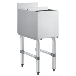 VEVOR Commercial Ice Bin, 29.6 Qt Max Capacity, 12 x 19 x 33 Inch Stainless Steel Ice Chest with Sliding Lid and Bottle Holders, Cooler Cart Cocktail Unit for Bar Restaurant Pub, NSF Certified