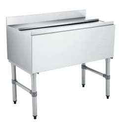 VEVOR Commercial Ice Bin, 100.7 Qt Max Capacity, 36 x 19 x 33 Inch Stainless Steel Ice Chest with Sliding Lid and Bottle Holders, Cooler Cart Cocktail Unit for Bar Restaurant Pub, NSF Certified