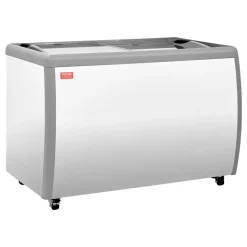 VEVOR Commercial Ice Cream Display Case, 13.1 Cu.ft Chest Freezer, Restaurant Gelato Dipping Cabinet Top Deep Freezer with Locking Casters, Sliding Glass Door, LED Lighting, Hold 8 Ice Cream Tubs