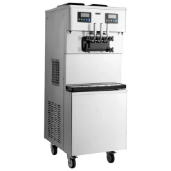 VEVOR Commercial Ice Cream Machine, 20-28L/H Yield, 2200W 3-Flavor Countertop Soft Serve Ice Cream Maker with 2 x 6L Hoppers & Hopper Agitation, Pre-Cooling Self-Cleaning for Snack Dessert Shops