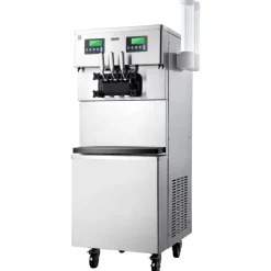 VEVOR Commercial Ice Cream Machine, 20-28L/H Yield, 2200W 3-Flavor Countertop Soft Serve Ice Cream Maker with 2 x 6L Hoppers & Hopper Agitation, Pre-Cooling Self-Cleaning for Snack Dessert Shops