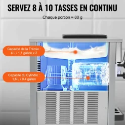 VEVOR Commercial Ice Cream Machine, 21 QT/H Yield, 1800W 3-Flavor Countertop Soft Serve Ice Cream Maker, 2 x 4L Hopper 2 x 1.8L Cylinder, LCD Panel Auto Clean Pre-cooling, for Restaurant Snack Bar