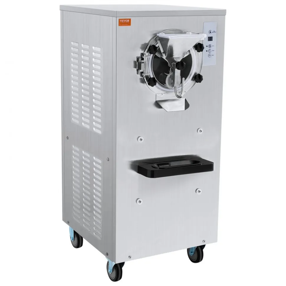 VEVOR Commercial Ice Cream Machine, 20-25L/H Yield, 2400W 1-Flavor Hard Serve Ice Cream Maker, 8L Stainless Steel Cylinder, Digital Display Auto Clean Adjustable Hardness, for Restaurant Snack Bars