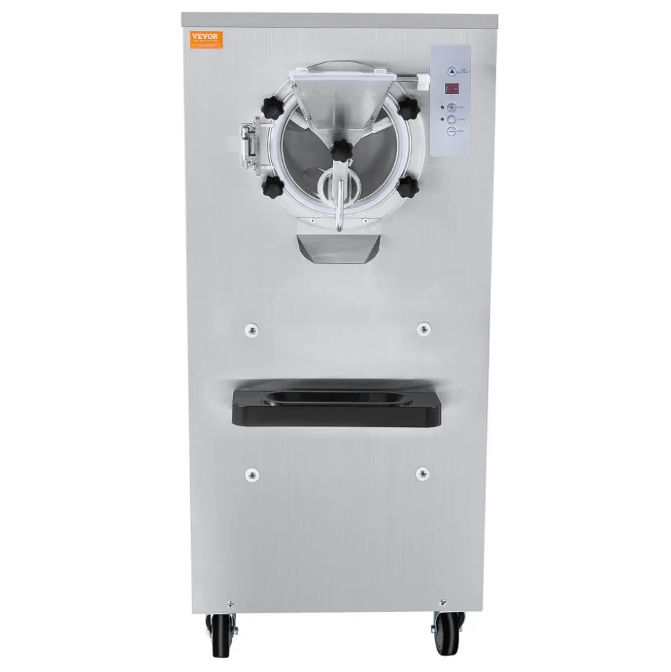 VEVOR Commercial Ice Cream Machine, 20-25L/H Yield, 2400W 1-Flavor Hard Serve Ice Cream Maker, 8L Stainless Steel Cylinder, Digital Display Auto Clean Adjustable Hardness, for Restaurant Snack Bars