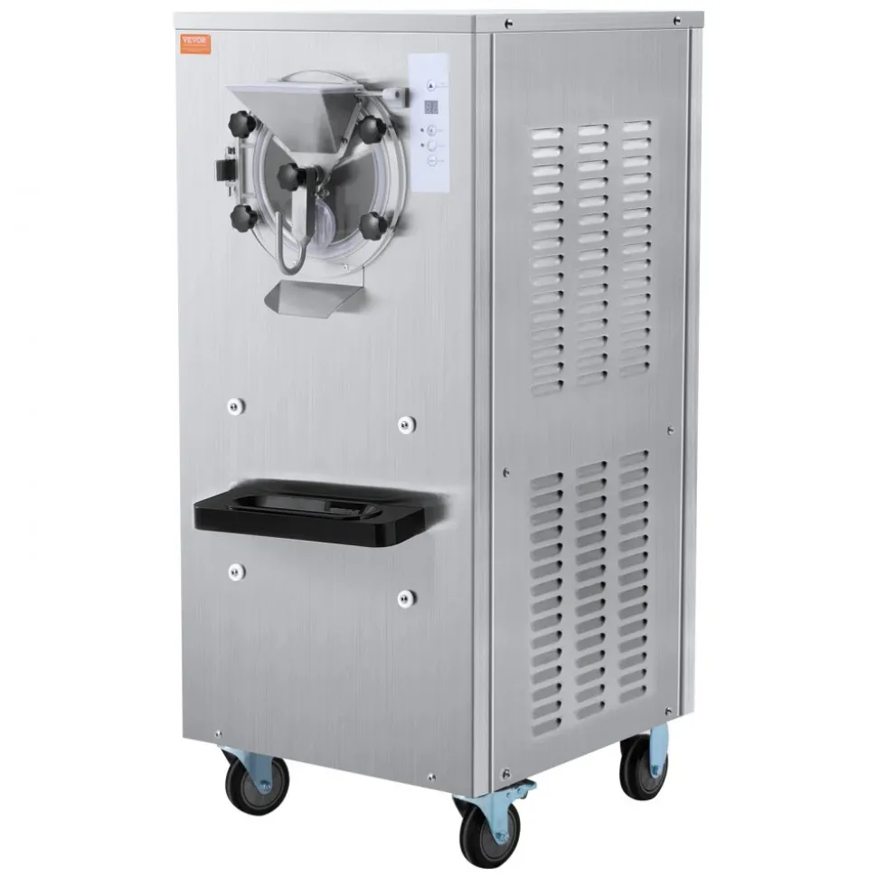 VEVOR Commercial Ice Cream Machine, 20-25L/H Yield, 2400W 1-Flavor Hard Serve Ice Cream Maker, 8L Stainless Steel Cylinder, Digital Display Auto Clean Adjustable Hardness, for Restaurant Snack Bars