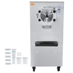 VEVOR Commercial Ice Cream Machine, 20-25L/H Yield, 2400W 1-Flavor Hard Serve Ice Cream Maker, 8L Stainless Steel Cylinder, Digital Display Auto Clean Adjustable Hardness, for Restaurant Snack Bars