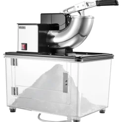 VEVOR Commercial Ice Crusher 661LBS/H, 350W Electric Snow Cone Machine with 4 Blades, 2000RPM Stainless Steel Shaved Ice Machine with 11 Gal Crushed-Ice Box, for Family Restaurants Bars, Black
