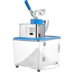 VEVOR Commercial Ice Crusher 661LBS/H, 350W Electric Snow Cone Machine with 4 Blades, 2000RPM Stainless Steel Shaved Ice Machine with 11 Gal Crushed-Ice Box, for Family Restaurants Bars, Blue