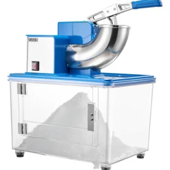 VEVOR Commercial Ice Crusher 661LBS/H, 350W Electric Snow Cone Machine with 4 Blades, 2000RPM Stainless Steel Shaved Ice Machine with 11 Gal Crushed-Ice Box, for Family Restaurants Bars, Blue