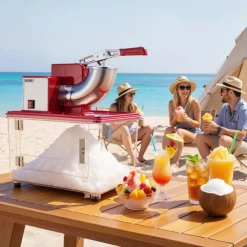 VEVOR Commercial Ice Crusher 661LBS/H, 350W Electric Snow Cone Machine with 4 Blades, 2000RPM Stainless Steel Shaved Ice Machine with 11 Gal Crushed-Ice Box, for Family Restaurants Bars, Red