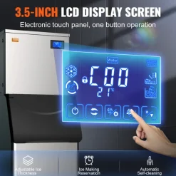 VEVOR Commercial Ice Maker, 450LBS/24H Ice Making Machine with 330.7LBS Large Storage Bin, 1000W Auto Self-Cleaning Ice Maker Machine with 3.5-inch LED Panel for Bar Cafe Restaurant Business