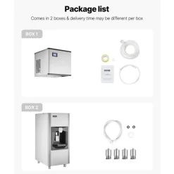 VEVOR Commercial Ice Maker, 440 Lbs/Day Ice Maker Machine, 180 Lbs Large Ice Storage Bin with 20 Lbs/Min Automatic Ice Dispensing, Self-Cleaning Ice Machine with Touchscreen for Bar, Cafe, Restaurant