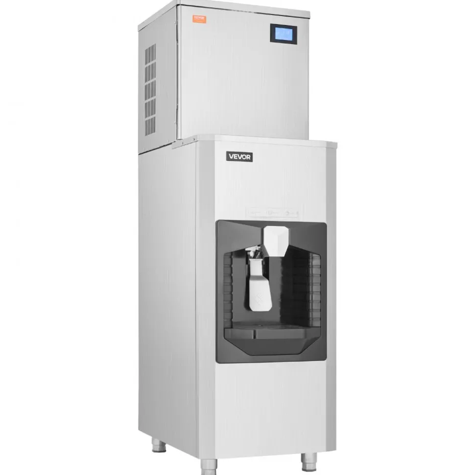 VEVOR Commercial Ice Maker, 300 Lbs/Day Ice Maker Machine, 180 Lbs Large Ice Storage Bin with 20 Lbs/Min Automatic Ice Dispensing, Self-Cleaning Ice Machine with Touchscreen for Bar, Cafe, Restaurant