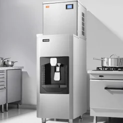 VEVOR Commercial Ice Maker, 300 Lbs/Day Ice Maker Machine, 180 Lbs Large Ice Storage Bin with 20 Lbs/Min Automatic Ice Dispensing, Self-Cleaning Ice Machine with Touchscreen for Bar, Cafe, Restaurant