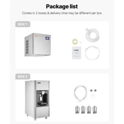 VEVOR Commercial Ice Maker, 300 Lbs/Day Ice Maker Machine, 180 Lbs Large Ice Storage Bin with 20 Lbs/Min Automatic Ice Dispensing, Self-Cleaning Ice Machine with Touchscreen for Bar, Cafe, Restaurant