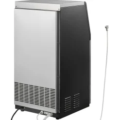 VEVOR Commercial Ice Maker Machine with Pump, 130Lbs/24H with 33Lbs Storage, 45 Cubes per Cycle, Freestanding & Under Counter Ice Maker with LED Display & Self-Cleaning, for Home Bar Restaurant