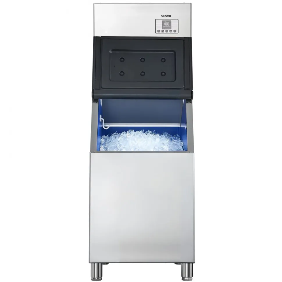 VEVOR Commercial Ice Maker Machine, 300LBS/24H Ice-Making Machine with 300LBS Stainless Steel Storage Bin, Auto Self-Cleaning Ice Maker with Touchscreen for Bar Cafe Restaurant Business Commercial