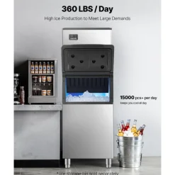 VEVOR Commercial Ice Maker Machine - Head, 800 Lbs/Day Stainless Steel Ice Machine with Scheduled Ice-Making, Self-Cleaning, Adjustable Thickness, Ideal for Restaurant Bar Cafe Hotel - Head Only