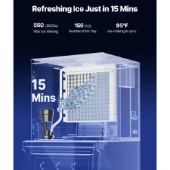 VEVOR Commercial Ice Maker Machine, 450LBS/24H Ice Making Machine with 250LBS Large Storage Bin, Auto Self-Cleaning Ice Maker Machine with Touchscreen for Bar Cafe Restaurant Business Commercial