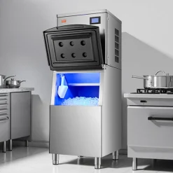VEVOR Commercial Ice Maker Machine, 450LBS/24H Ice Making Machine with 250LBS Large Storage Bin, Auto Self-Cleaning Ice Maker Machine with Touchscreen for Bar Cafe Restaurant Business Commercial