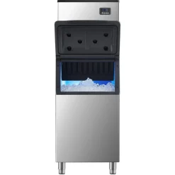 VEVOR Commercial Ice Maker Machine, 132 lbs/24H Stainless Steel Ice Machine with Worktop, 30 lbs Storage & 70 Cubes/Cycle, Self-Cleaning Freestanding Ice-Making for Home Bar Office Restaurant Kitchen
