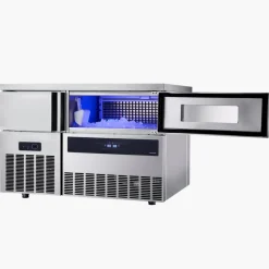 VEVOR Commercial Ice Maker Machine, 330 lbs/24H Stainless Steel Ice Machine with Worktop, 88 lbs Storage & 144 Cubes/Cycle, Self-Cleaning Freestanding Ice-Making for Home Bar Office Restaurant Kitchen