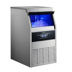 VEVOR Commercial Ice Maker Machine, 120 lbs/24h with 30 lbs Storage Capacity, Built-in/Freestanding/Under Counter, Stainless Steel Ice Maker with LED Display & Self-Cleaning, for Home Bar Restaurant
