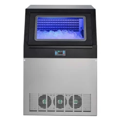 VEVOR Commercial Ice Maker Machine with Pump, 265 lbs/24h with 85 lbs Storage Capacity, Built-in/Freestanding/Under Counter, Stainless Steel Ice Maker with LED Display & Self-Cleaning, for Home Bar