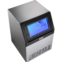VEVOR Commercial Ice Maker Machine, 90 lbs/24h with 13 lbs Storage Capacity, Countertop/Freestanding/Under Counter, Stainless Steel Ice Maker with LED Display & Self-Cleaning, for Home Bar Restaurant