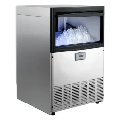 VEVOR Commercial Ice Maker Machine, 200 lbs/24h with 50 lbs Storage Capacity, Built-in/Freestanding/Under Counter, Stainless Steel Ice Maker with LED Display & Self-Cleaning, for Home Bar Restaurant