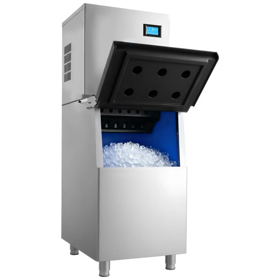 VEVOR Commercial Ice Maker Machine, 800LBS/24H Ice-Making Machine with 300LBS Stainless Steel Storage Bin, Auto Self-Cleaning Ice Maker with Touchscreen for Bar Cafe Restaurant Business Commercial