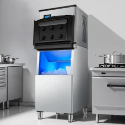 VEVOR Commercial Ice Maker Machine, 300LBS/24H Ice Making Machine with 250LBS Large Storage Bin, Auto Self-Cleaning Ice Maker Machine with Touchscreen for Bar Cafe Restaurant Business Commercial