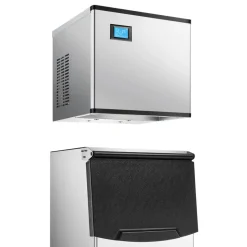 VEVOR Commercial Ice Maker Machine, 360LBS/24H Ice-Making Machine with 300LBS Large Storage Bin, Auto Self-Cleaning Ice Maker with Touchscreen for Bar Cafe Restaurant Business Commercial