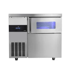 VEVOR Commercial Ice Maker Machine, 220 lbs/24H Stainless Steel Ice Machine with Worktop, 66 lbs Storage & 108 Cubes/Cycle, Self-Cleaning Freestanding Ice-Making for Home Bar Office Restaurant Kitchen