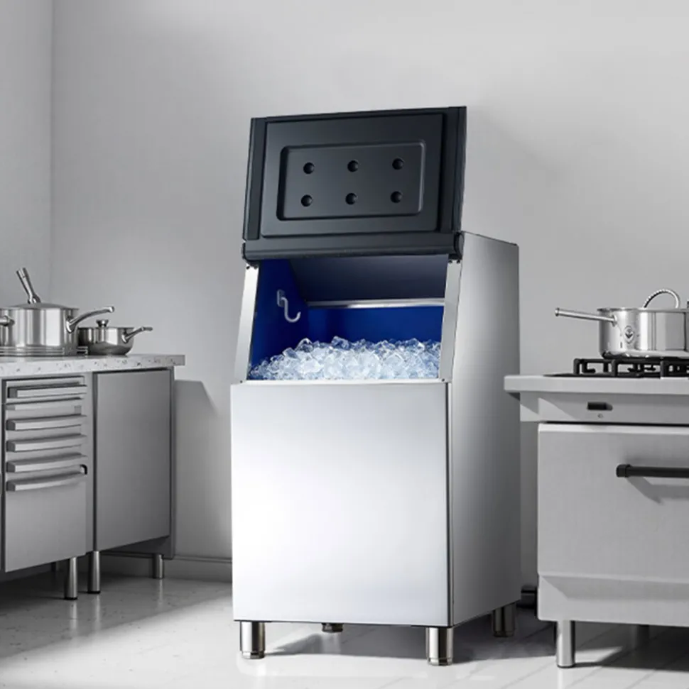 VEVOR Commercial Ice Maker Storage Bin, 300 LBS Capacity Stainless Steel Ice-Bin, Commercial Ice Storage Bin with Adjustable Anti-slip Rubber Feet, Suitable for Restaurant, Hotel and Beverage Shops