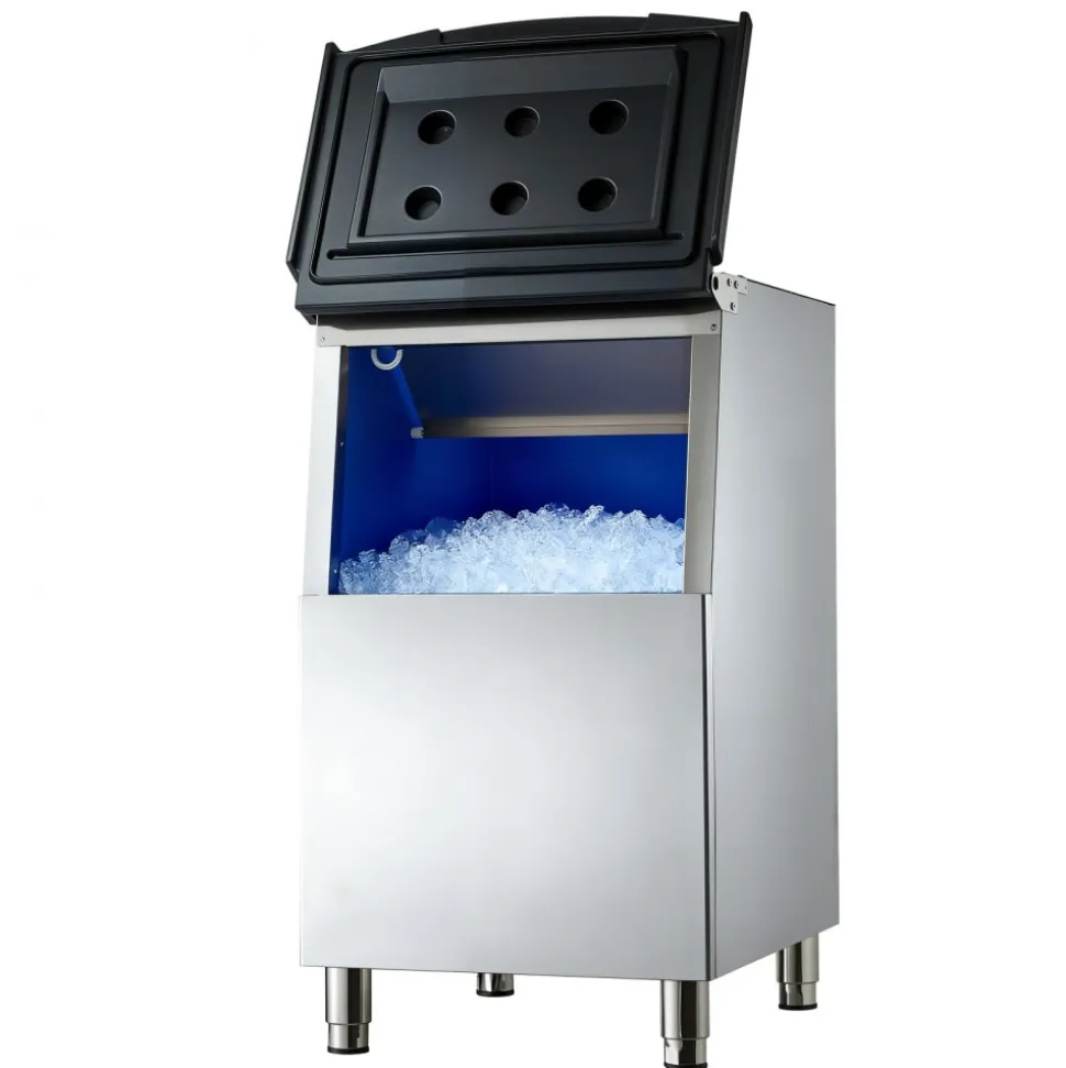 VEVOR Commercial Ice Maker Storage Bin, 300 LBS Capacity Stainless Steel Ice-Bin, Commercial Ice Storage Bin with Adjustable Anti-slip Rubber Feet, Suitable for Restaurant, Hotel and Beverage Shops