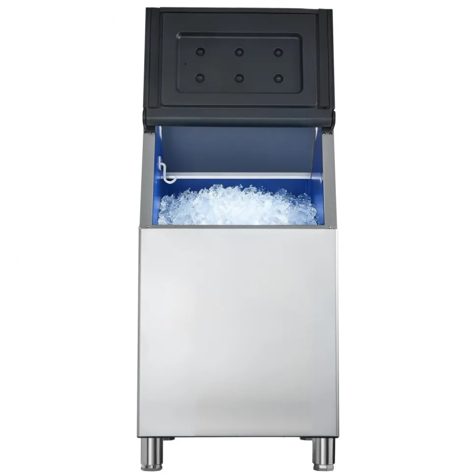 VEVOR Commercial Ice Maker Storage Bin, 300 LBS Capacity Stainless Steel Ice-Bin, Commercial Ice Storage Bin with Adjustable Anti-slip Rubber Feet, Suitable for Restaurant, Hotel and Beverage Shops