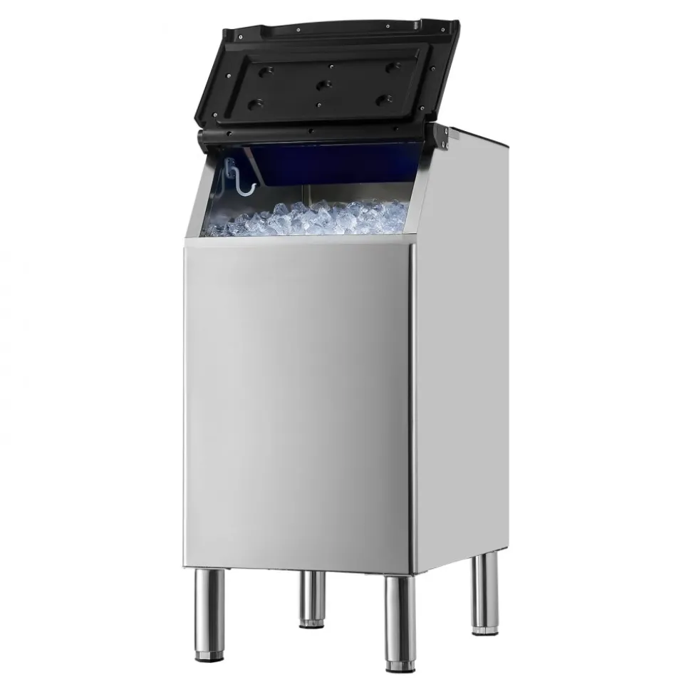 VEVOR Commercial Ice Maker Storage Bin, 300 LBS Capacity Ice-Bin, Stainless Steel Commercial Ice Storage Bin with Adjustable Anti-slip Rubber Feet, Suitable for Restaurant Hotel and Beverage Shops