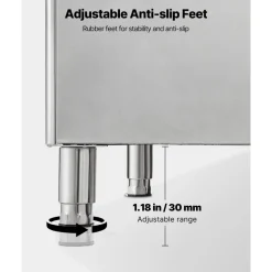 VEVOR Commercial Ice Maker Storage Bin, 500 LBS Capacity Ice-Bin, Stainless Steel Commercial Ice Storage Bin with Adjustable Anti-slip Rubber Feet, Suitable for Restaurant Hotel and Beverage Shops